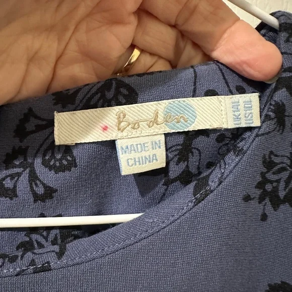 Boden Ponte Floral Slate Blue Shift Dress Sz 10 - Picture 5 of 10